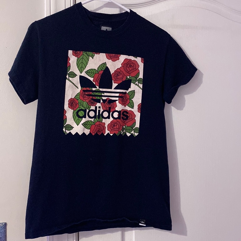 Black Adidas rose tee shirt